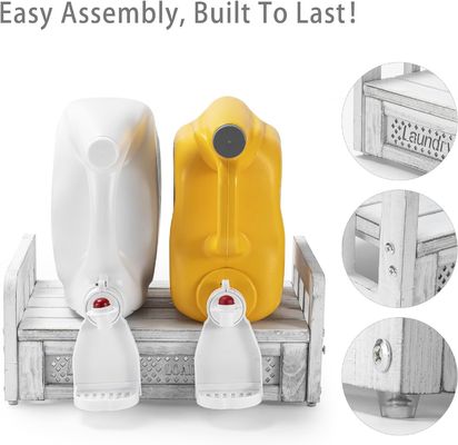 Transforme su lavandería con este contenedor y estante de detergente de madera montado en la pared