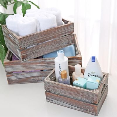 Europa Característica regional Casa de decoración sin terminar Cajas de madera de pino sólido 3-packs para vino