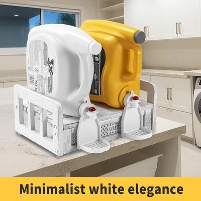 Transforme su lavandería con este contenedor y estante de detergente de madera montado en la pared