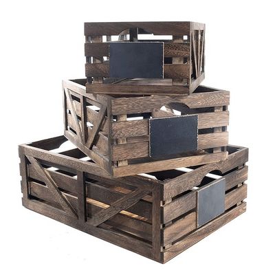 Vintage hogar jardín apilamiento cajas de madera rústico acabado marrón cajas de anidación