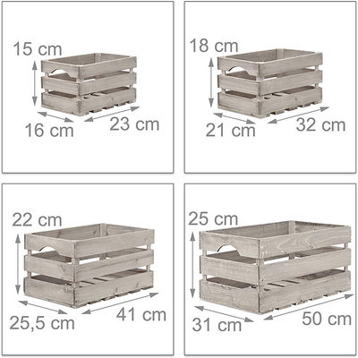 Capacidad personalizada Cajas de madera de época para decoración del hogar Estilo de arte popular
