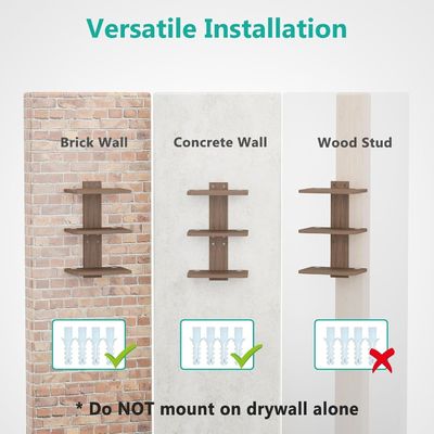Estante de TV flotante de forma personalizada para reproductores de DVD Cajas de cable Routers Consolas de juegos