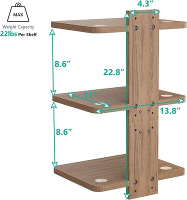 Estante de TV flotante de forma personalizada para reproductores de DVD Cajas de cable Routers Consolas de juegos