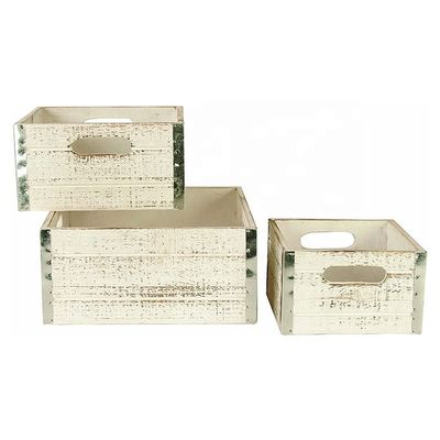Cajas de manzanas de madera sin terminar para artesanías Conjunto de 3 cajas de impresión de forma personalizada