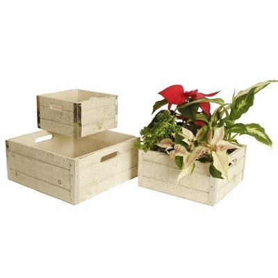 Cajas de manzanas de madera sin terminar para artesanías Conjunto de 3 cajas de impresión de forma personalizada
