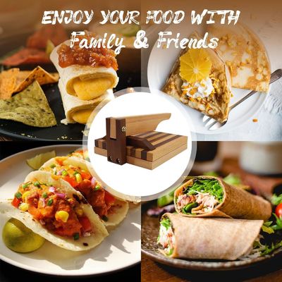 10 pulgadas cuadradas Prensa de tortilla de harina de madera para tacos caseros y más logotipo personalizado aceptable