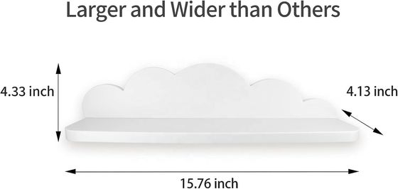 Muebles para el hogar Estante colgante de madera para niños Decoración de la pared de la habitación Nubes blancas lindas