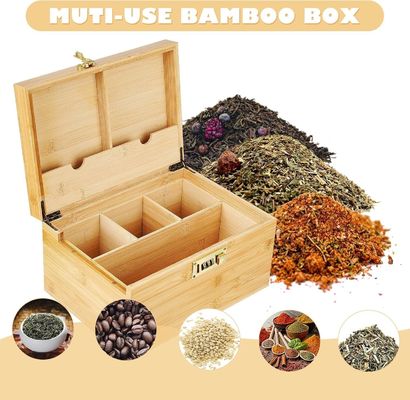 Caja de madera simple con bandeja extraíble y bloqueo combinado Almacenamiento a prueba de olor personalizado