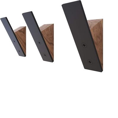 Muebles de sala de estar ventaja de gran cantidad negro madera de nuez negro ganchos de sombrero de metal