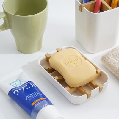 Cubierta de jabón de bambú blanco auto-seca para casa ducha y baño ecológico