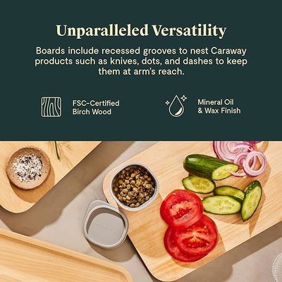 Tabla de corte de madera de abedul de 10 x 7 pulgadas recubierta con acabado de cera de aceite mineral seguro para alimentos