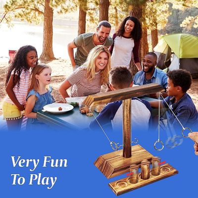 Juego de lanzamiento de ganchos de madera sólida popular personalizado para la experiencia de aprendizaje de los bares