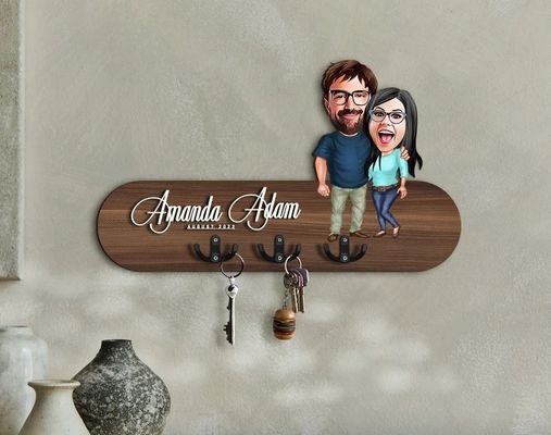 Logotipo personalizado Organizador de entrada de llavero de madera para almacenamiento en casa personalizado