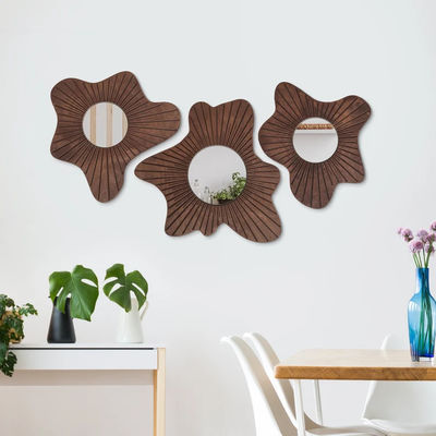 Hermosa decoración para el hogar Espejo de pared Conjunto de 3 para decoración de comedor y entrada