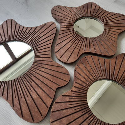 Hermosa decoración para el hogar Espejo de pared Conjunto de 3 para decoración de comedor y entrada