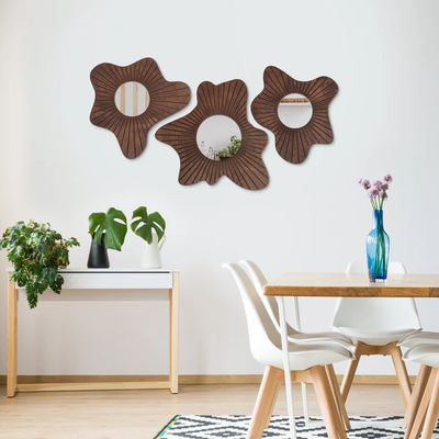 Hermosa decoración para el hogar Espejo de pared Conjunto de 3 para decoración de comedor y entrada