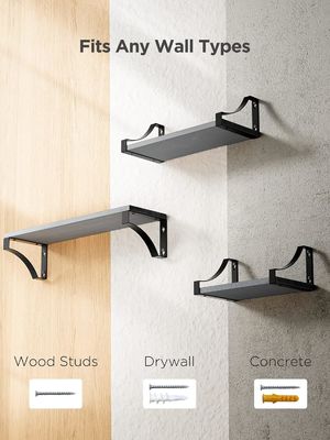 Estantes flotantes de madera rústico de la granja Conjunto de 3 para el almacenaje de la sala de comedor hasta 55Lbs