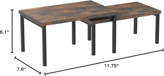 Disponible OEM ODM Conjunto de 2 Repisas Extensibles en Marrón Rustico para ahorrar espacio