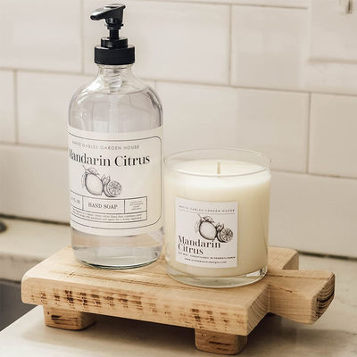 Pedestal de bandeja de madera pequeña para soporte de plato de jabón decorativo de madera en la cocina