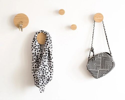 Carisma rústico portador de llaves magnético de madera para la pared Oak Hook Organizador de entrada rústico