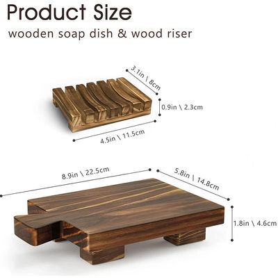 Pedestal de bandeja de madera pequeña para soporte de plato de jabón decorativo de madera en la cocina