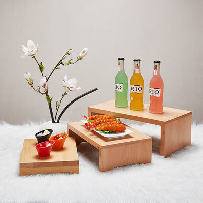 Aceptado OEM ODM 25x39cm Torta de galletas de madera de roble postre para el té de la tarde