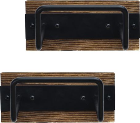 Muebles de salón Muebles de balón multi deportivo Estante de almacenamiento con montura de pared de madera quemada