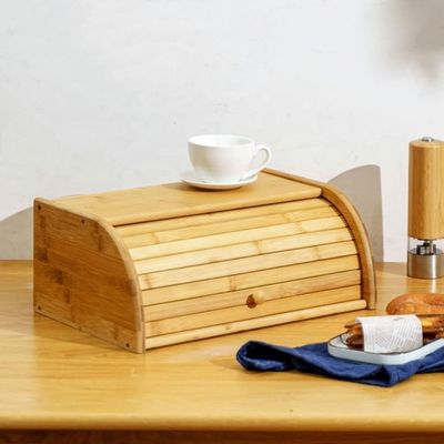 Cuchillo para pan de cocina de madera de bambú con tapa doble