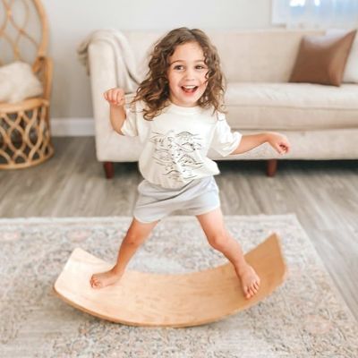 Logotipo personalizado de tablero de bamboleo de madera Set de 2 para adultos en gimnasio y juego Montessori de surf