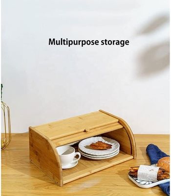 Cuchillo para pan de cocina de madera de bambú con tapa doble