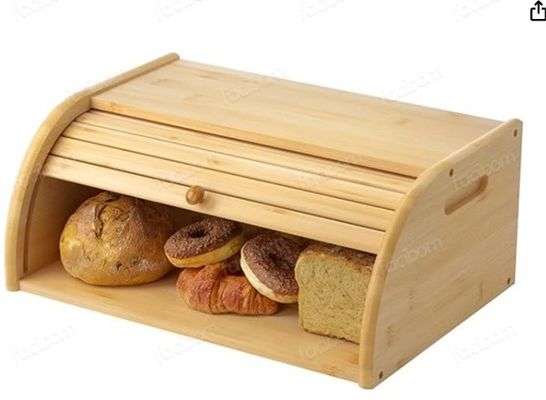 Cuchillo para pan de cocina de madera de bambú con tapa doble