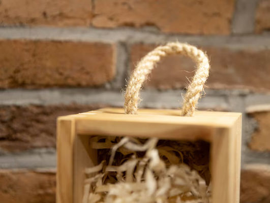 Caja de vino de madera rectangular con impresión quemada personalizada boda de aniversario