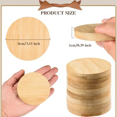 Cocina personalizada Cuadrada Redonda Copas de té Pads Conjunto de Baño de madera de bambú con Impresión
