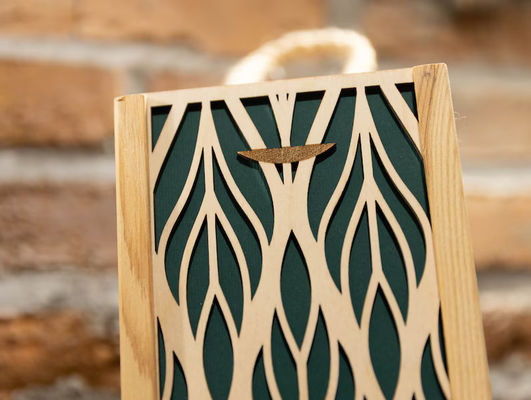 Caja de vino de madera rectangular con impresión quemada personalizada boda de aniversario