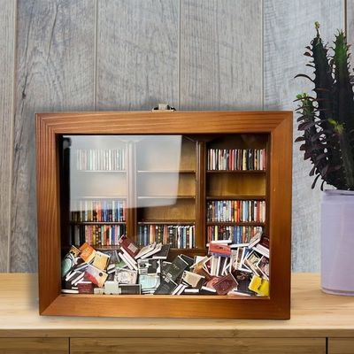 Mini caja de cerillas de libros de madera mostrador librería gabinete diseño contemporáneo para la decoración del hogar