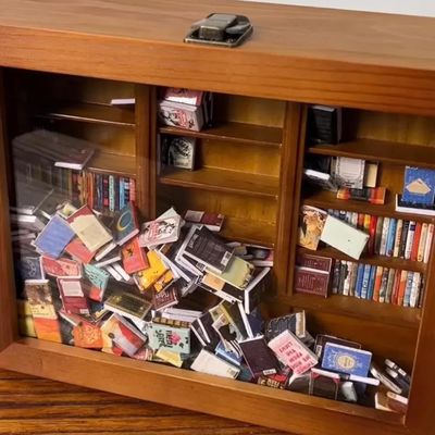 Mini caja de cerillas de libros de madera mostrador librería gabinete diseño contemporáneo para la decoración del hogar