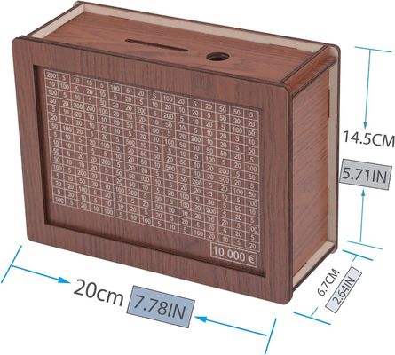 7.87 * 5.71 * 2.64 pulgadas Bancos de dinero de madera para adultos Personalizables y duraderos