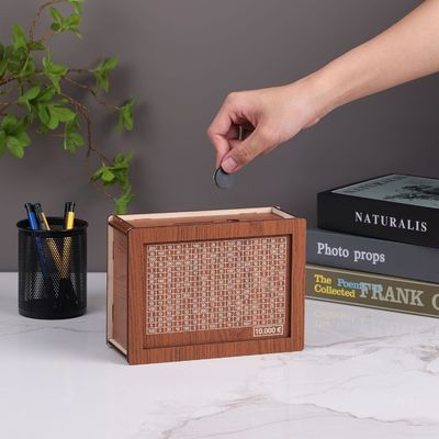 7.87 * 5.71 * 2.64 pulgadas Bancos de dinero de madera para adultos Personalizables y duraderos