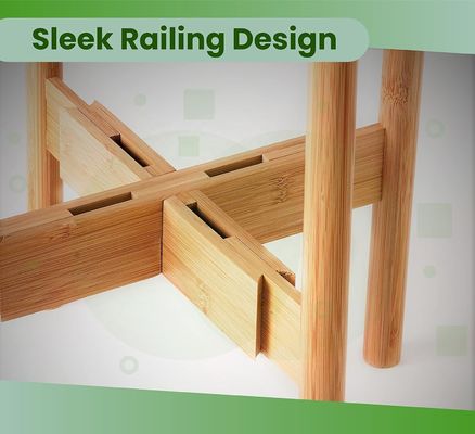 Stand de plantas de madera de bambú ajustable Ideal para macetas y jarrones de flores de 8 10 y 12 pulgadas