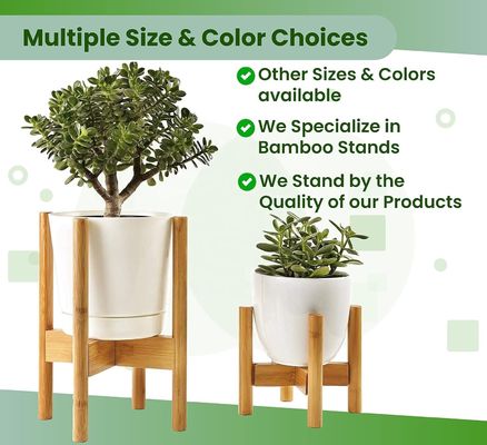 Stand de plantas de madera de bambú ajustable Ideal para macetas y jarrones de flores de 8 10 y 12 pulgadas