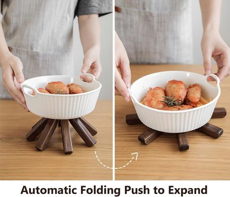 Logotipo personalizado Acceptable Set de trivet de nuez negra de madera para platos y ollas calientes