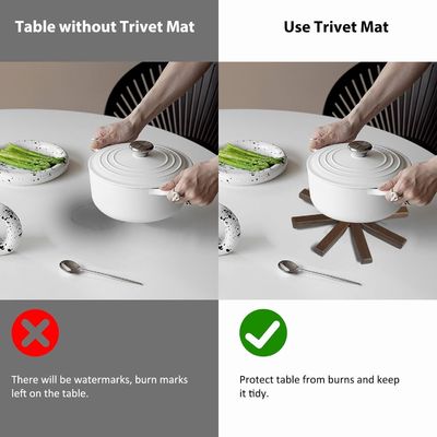 Logotipo personalizado Acceptable Set de trivet de nuez negra de madera para platos y ollas calientes