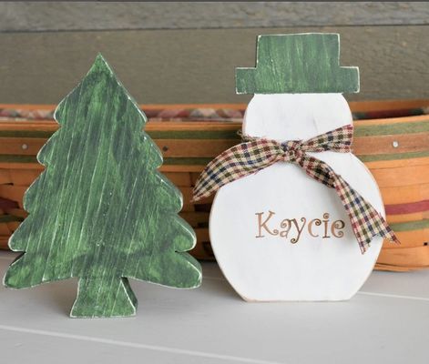 Logotipo personalizado A SU PEDIDO Árbol rustico de madera de Navidad Decoración de mesa Árbol primitivo