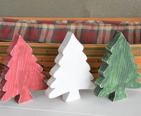 Logotipo personalizado A SU PEDIDO Árbol rustico de madera de Navidad Decoración de mesa Árbol primitivo