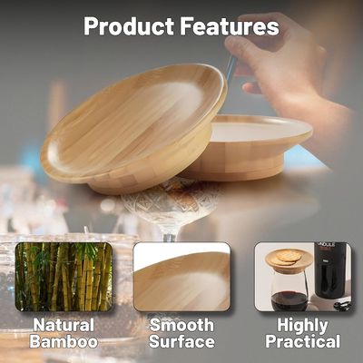 Haga que su fiesta se destaque Bamboo Topper de vidrio de madera para copa de vino