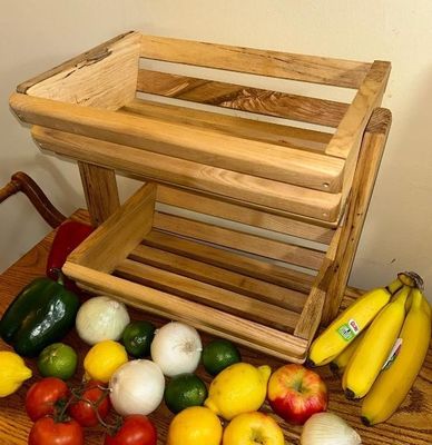 Cuchillero de productos de madera sólida para el almacenamiento ordenado de frutas y verduras 34x10x10cm