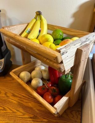 Cuchillero de productos de madera sólida para el almacenamiento ordenado de frutas y verduras 34x10x10cm