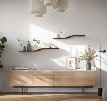 Muebles para el hogar moderno Logotipo personalizado Unico de madera hecha a mano Estante de libros flotante de pared