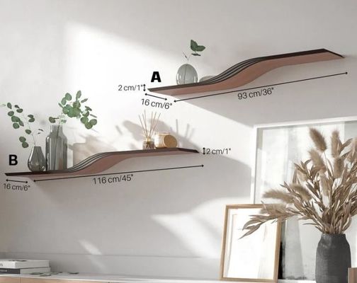 Muebles para el hogar moderno Logotipo personalizado Unico de madera hecha a mano Estante de libros flotante de pared