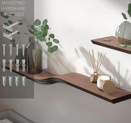 Muebles para el hogar moderno Logotipo personalizado Unico de madera hecha a mano Estante de libros flotante de pared